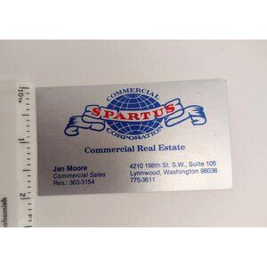 Vintage Spartus Commercial Real Estate Business Card Lynnwood Washington